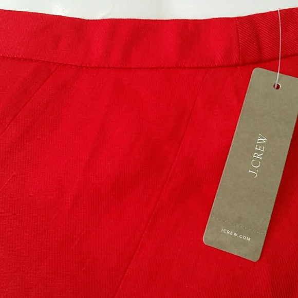 J. Crew  Fluted Skirt in Stretch linen red size 2 - Picture 8 of 8